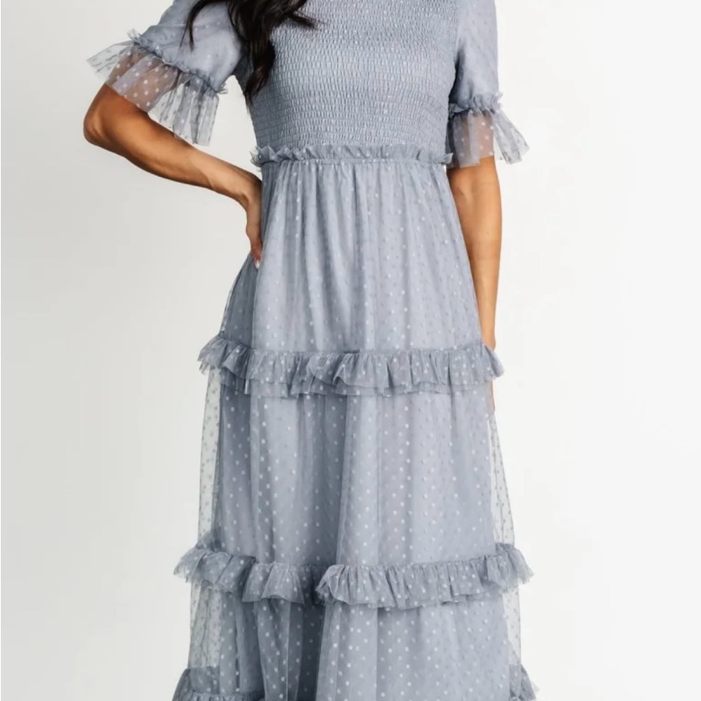 Baltic Born Dusty Blue Long Sleeve Dress